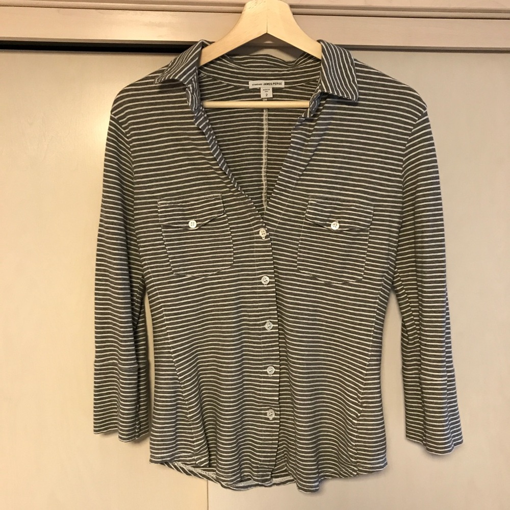 James Perse Cotton Button Up Shirt